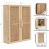 imageKate and Laurel Ori Transitional Cane TwoDoor Wall Cabinet 22 x 7 x 28 Natural Wood Decorative Rattan OverTheToilet Storage Cabinet with Three Shelves for Bathroom Decor or Living Room Display
