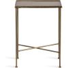 imageKate and Laurel Sanzo Modern Metal Skinny Side Table 17 x 9 x 24 Gunmetal Rectangular Slim Bedroom Nightstand with Hammered Tabletop for Use as Bedside Accent or Narrow Living Room End TableGold