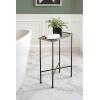 imageKate and Laurel Sanzo Modern Metal Skinny Side Table 17 x 9 x 24 Gunmetal Rectangular Slim Bedroom Nightstand with Hammered Tabletop for Use as Bedside Accent or Narrow Living Room End TablePewter
