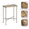 imageKate and Laurel Sanzo Modern Metal Skinny Side Table 17 x 9 x 24 Gunmetal Rectangular Slim Bedroom Nightstand with Hammered Tabletop for Use as Bedside Accent or Narrow Living Room End TableGold