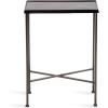 imageKate and Laurel Sanzo Modern Metal Skinny Side Table 17 x 9 x 24 Gunmetal Rectangular Slim Bedroom Nightstand with Hammered Tabletop for Use as Bedside Accent or Narrow Living Room End TablePewter