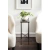 imageKate and Laurel Sanzo Modern Metal Skinny Side Table 17 x 9 x 24 Gunmetal Rectangular Slim Bedroom Nightstand with Hammered Tabletop for Use as Bedside Accent or Narrow Living Room End TablePewter