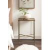 imageKate and Laurel Sanzo Modern Metal Skinny Side Table 17 x 9 x 24 Gunmetal Rectangular Slim Bedroom Nightstand with Hammered Tabletop for Use as Bedside Accent or Narrow Living Room End TableGold
