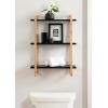 imageKate and Laurel Summit Modern ThreeTier Wall Shelf 18 x 6 x 25 Black and Natural Wood Transitional Decorative MultiTiered Storage Shelf Wall Organizer for Decor and Display