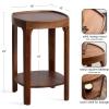 imageKate and Laurel Tierney Modern Square Wood Side Table 16 x 16 x 24 Walnut Brown MidCentury Decorative TwoTier End Table for Use as a Bedroom Nightstand or Living Room Plant StandWalnut Brown
