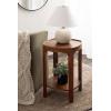 imageKate and Laurel Tierney Modern Square Wood Side Table 16 x 16 x 24 Walnut Brown MidCentury Decorative TwoTier End Table for Use as a Bedroom Nightstand or Living Room Plant StandWalnut Brown