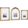 imageKate and Laurel Arendahl ThreePiece Picture Frame Set Antique Gold Set of 3 Varying Sizes Vintage Rectangle and Arched Photo Frame Set for Use as Gallery Wall Frames