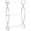 imageKate and Laurel Arietta Modern Glam 2Tier Wood and Metal Shelf 24 x 7 x 16 White and Silver Contemporary Decorative Wall Shelves for OverTheToilet Storage and DisplaySilverWhite