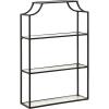 imageKate and Laurel Ciel Modern Glam Wide TwoTier Wall Shelf 24 x 20 Bronze Tiered Bathroom Shelves for Over The Toilet Storage or Bedroom Makeup OrganizerBlack