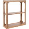 imageKate and Laurel Dahl Modern Mango Wood Tiered Wall Shelf 18 x 7 x 22 Black Decorative Over The Toilet Shelf for Use as Bathroom Storage or Living Room Display ShelvingNatural