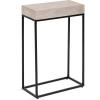 imageKate and Laurel Karlsen Modern Faux Marble and Metal Narrow Side Table 16 x 8 x 24 White and Gray Gunmetal Minimal Slim End Table for Use as Bedroom Nightstand or Entryway AccentWhiteBlack