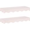 imageKate and Laurel Maida Modern Decorative Wavy Wall Floating Shelves Set of 2 24 x 8 Pink Functional Scalloped Kitchen and Bathroom Shelves for Above Toilet or Cute Nursery Bookshelves