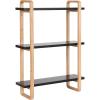 imageKate and Laurel Summit Modern ThreeTier Wall Shelf 18 x 6 x 25 Black and Natural Wood Transitional Decorative MultiTiered Storage Shelf Wall Organizer for Decor and Display