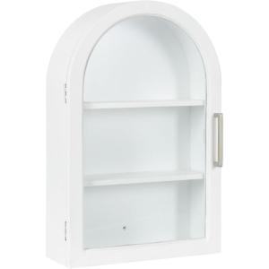 imageKate and Laurel Arcott Modern Arch Wall Cabinet 16 x 7 x 24 White Transitional Arched Cabinet for Use as OverTheToilet Storage or Living Room Storage OptionWhite
