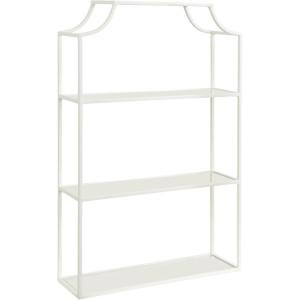imageKate and Laurel Ciel Modern Glam Wide TwoTier Wall Shelf 24 x 20 Bronze Tiered Bathroom Shelves for Over The Toilet Storage or Bedroom Makeup OrganizerWhite
