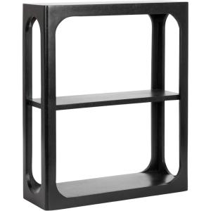 imageKate and Laurel Dahl Modern Mango Wood Tiered Wall Shelf 18 x 7 x 22 Black Decorative Over The Toilet Shelf for Use as Bathroom Storage or Living Room Display ShelvingBlack