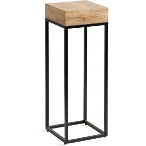 imageKate and Laurel Karlsen Modern Faux Marble and Metal Narrow Side Table 16 x 8 x 24 White and Gray Gunmetal Minimal Slim End Table for Use as Bedroom Nightstand or Entryway AccentNaturalBlack