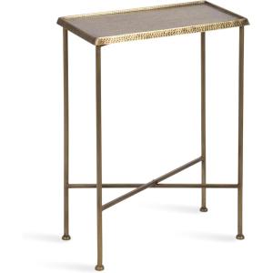 imageKate and Laurel Sanzo Modern Metal Skinny Side Table 17 x 9 x 24 Gunmetal Rectangular Slim Bedroom Nightstand with Hammered Tabletop for Use as Bedside Accent or Narrow Living Room End TableGold