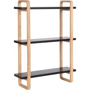 imageKate and Laurel Summit Modern ThreeTier Wall Shelf 18 x 6 x 25 Black and Natural Wood Transitional Decorative MultiTiered Storage Shelf Wall Organizer for Decor and Display