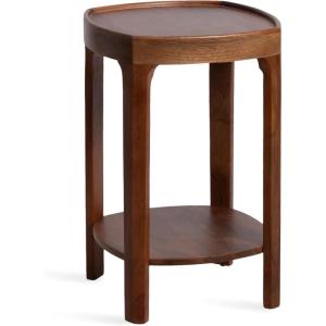 imageKate and Laurel Tierney Modern Square Wood Side Table 16 x 16 x 24 Walnut Brown MidCentury Decorative TwoTier End Table for Use as a Bedroom Nightstand or Living Room Plant StandWalnut Brown