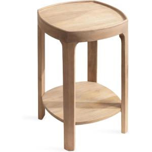 imageKate and Laurel Tierney Modern Square Wood Side Table 16 x 16 x 24 Walnut Brown MidCentury Decorative TwoTier End Table for Use as a Bedroom Nightstand or Living Room Plant StandNatural