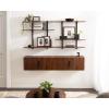 imageKate and Laurel Atwood Modern Mango Wood TwoDoor Wall Cabinet 32 x 10 x 14 Walnut Brown Decorative Storage Cabinet with Metal Pulls for Use as Floating Nightstand or Floating TV Shelf