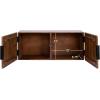 imageKate and Laurel Atwood Modern Mango Wood TwoDoor Wall Cabinet 32 x 10 x 14 Walnut Brown Decorative Storage Cabinet with Metal Pulls for Use as Floating Nightstand or Floating TV Shelf
