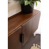 imageKate and Laurel Atwood Modern Mango Wood TwoDoor Wall Cabinet 32 x 10 x 14 Walnut Brown Decorative Storage Cabinet with Metal Pulls for Use as Floating Nightstand or Floating TV Shelf