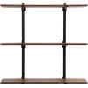 imageKate and Laurel Atwood ThreeTiered Adjustable Mango Wood Wall Shelf 32 x 10 x 30 Walnut Brown and Black Modular Shelving Unit and Wall Organizer for Entryway Storage or Living Room Display Shelves