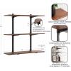 imageKate and Laurel Atwood ThreeTiered Adjustable Mango Wood Wall Shelf 32 x 10 x 30 Walnut Brown and Black Modular Shelving Unit and Wall Organizer for Entryway Storage or Living Room Display Shelves