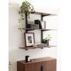 imageKate and Laurel Atwood ThreeTiered Adjustable Mango Wood Wall Shelf 32 x 10 x 30 Walnut Brown and Black Modular Shelving Unit and Wall Organizer for Entryway Storage or Living Room Display Shelves