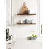 imageKate and Laurel Burena Modern Curved Mango Wood Floating Shelves Set of 2 24 x 6 Walnut Brown Functional Bathroom and Kitchen Shelves for Storage and DisplayWalnut Brown