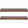 imageKate and Laurel Burena Modern Curved Mango Wood Floating Shelves Set of 2 24 x 6 Walnut Brown Functional Bathroom and Kitchen Shelves for Storage and DisplayWalnut Brown