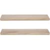 imageKate and Laurel Burena Modern Curved Mango Wood Floating Shelves Set of 2 24 x 6 Walnut Brown Functional Bathroom and Kitchen Shelves for Storage and DisplayNatural