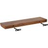 imageKate and Laurel Burena Modern Curved Mango Wood Floating Shelves Set of 2 24 x 6 Walnut Brown Functional Bathroom and Kitchen Shelves for Storage and DisplayWalnut Brown