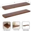 imageKate and Laurel Burena Modern Curved Mango Wood Floating Shelves Set of 2 24 x 6 Walnut Brown Functional Bathroom and Kitchen Shelves for Storage and DisplayWalnut Brown