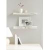 imageKate and Laurel Havlock Modern Faux Marble Floating Shelves Set of 2 22 x 6 White Transitional Functional Bathroom and Kitchen Shelves for Storage and Display