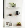 imageKate and Laurel Havlock Modern Faux Marble Floating Shelves Set of 2 22 x 6 White Transitional Functional Bathroom and Kitchen Shelves for Storage and Display