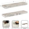 imageKate and Laurel Havlock Modern Faux Marble Floating Shelves Set of 2 22 x 6 White Transitional Functional Bathroom and Kitchen Shelves for Storage and Display