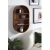 imageKate and Laurel Hutton Scandinavian Capsule Wall Shelf 16 x 28 Natural Wood Geometric Modern Shelves for WallWalnut Brown