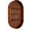 imageKate and Laurel Hutton Scandinavian Capsule Wall Shelf 16 x 28 Natural Wood Geometric Modern Shelves for WallWalnut Brown