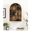 imageKate and Laurel Megara Decorative Wooden Hanging Arched Wall Cabinet with Door for Open Storage 16 x 6 x 24 Black and Natural Wood Wooden Floating Wall Bathroom Cabinet for Above Toilet StorageNatural