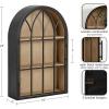 imageKate and Laurel Megara Decorative Wooden Hanging Arched Wall Cabinet with Door for Open Storage 16 x 6 x 24 Black and Natural Wood Wooden Floating Wall Bathroom Cabinet for Above Toilet StorageNatural
