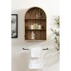 imageKate and Laurel Megara Decorative Wooden Hanging Arched Wall Cabinet with Door for Open Storage 16 x 6 x 24 Black and Natural Wood Wooden Floating Wall Bathroom Cabinet for Above Toilet StorageNatural