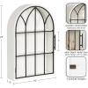 imageKate and Laurel Megara Decorative Wooden Hanging Arched Wall Cabinet with Door for Open Storage 16 x 6 x 24 Black and Natural Wood Wooden Floating Wall Bathroom Cabinet for Above Toilet StorageBlackWhite