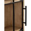 imageKate and Laurel Megara Decorative Wooden Hanging Arched Wall Cabinet with Door for Open Storage 16 x 6 x 24 Black and Natural Wood Wooden Floating Wall Bathroom Cabinet for Above Toilet StorageNatural