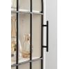 imageKate and Laurel Megara Decorative Wooden Hanging Arched Wall Cabinet with Door for Open Storage 16 x 6 x 24 Black and Natural Wood Wooden Floating Wall Bathroom Cabinet for Above Toilet StorageBlackWhite