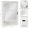 imageKate and Laurel Mezzeta Decorative Modern Rectangle Bathroom Cabinet with Mirror 20 x 5 x 30 White Wooden Bathroom Mirror with Storage for Bath Medicine Cabinet or OverTheToilet Storage OptionWhite