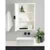 imageKate and Laurel Mezzeta Decorative Modern Rectangle Bathroom Cabinet with Mirror 20 x 5 x 30 White Wooden Bathroom Mirror with Storage for Bath Medicine Cabinet or OverTheToilet Storage OptionWhite
