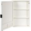 imageKate and Laurel Mezzeta Decorative Modern Rectangle Bathroom Cabinet with Mirror 20 x 5 x 30 White Wooden Bathroom Mirror with Storage for Bath Medicine Cabinet or OverTheToilet Storage OptionWhite
